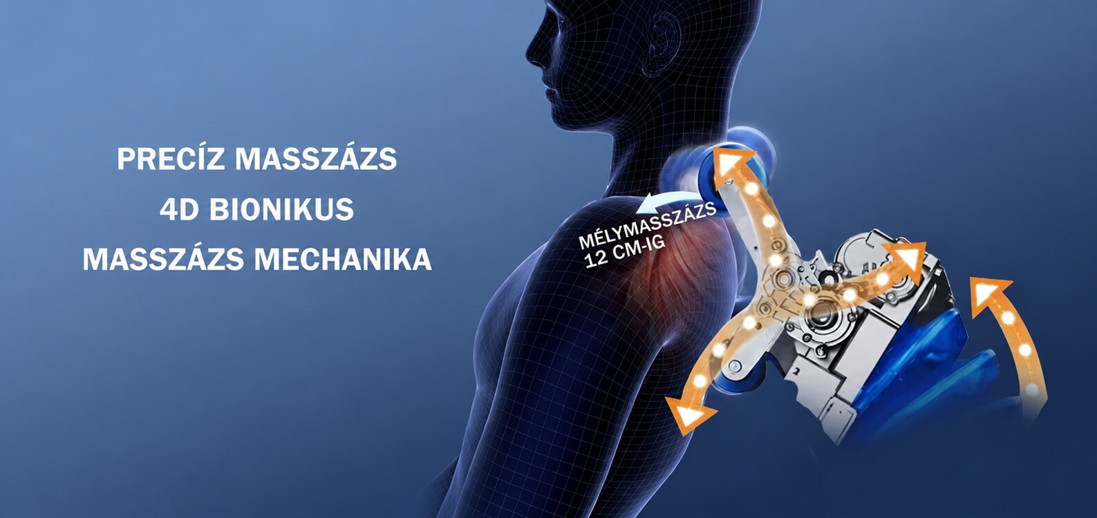 Bionwell Skyflow 4D masszázsfotel - 2023 újdonsága a masszázsgörgős rendszer
