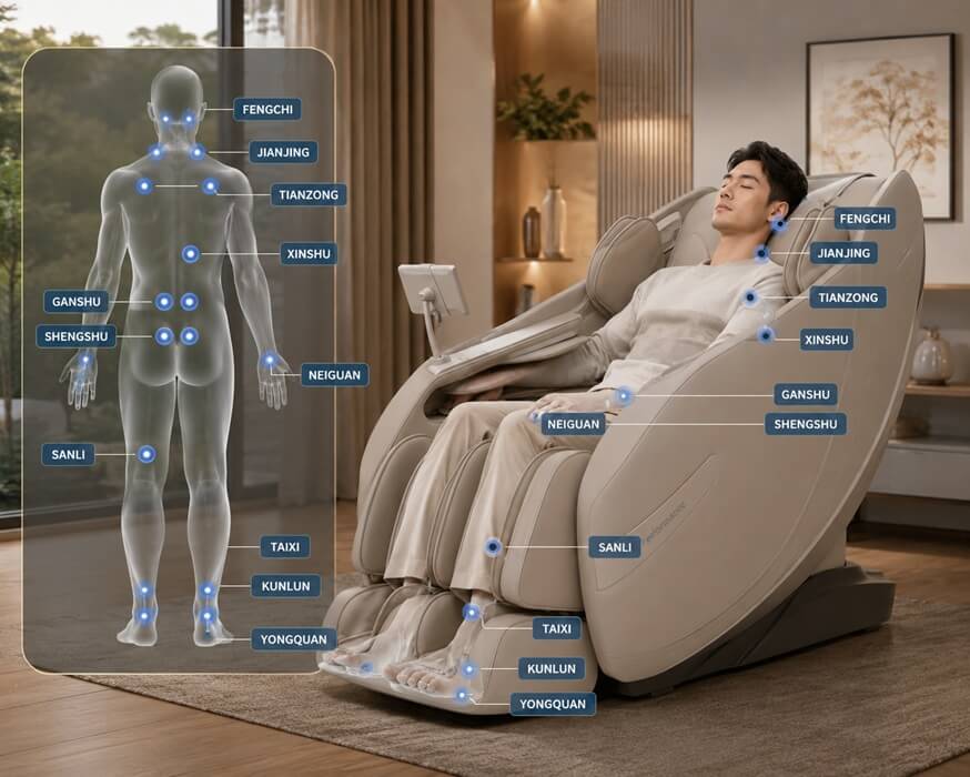 Bionwell Performance masszázsfotel - iRest SL-A365 - fizioterápia akupunktúra