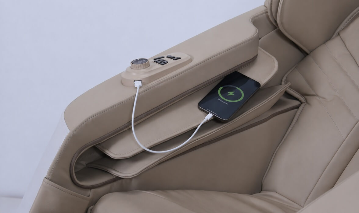 Bionwell Primrose 4D masszázsfotel - USB telefontöltési lehetőség