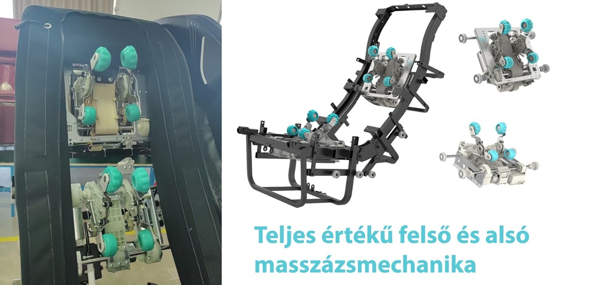 Bionwell Aris DC. Premium 4D+ masszázsfotel - dual core - dupla masszázsmechanika - felül és alul is teljes értékű
