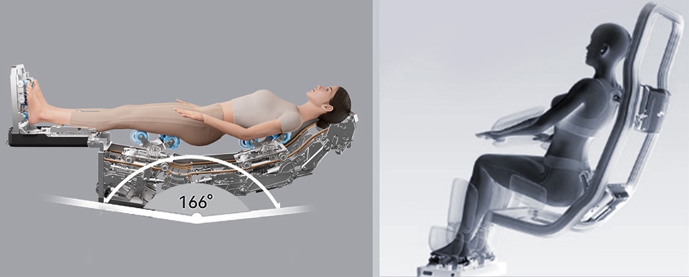 Bionwell Aris DC.Premium 4D+ masszázsfotel - ruganyos masszázs sín - hatékonyabb testnyújtás
