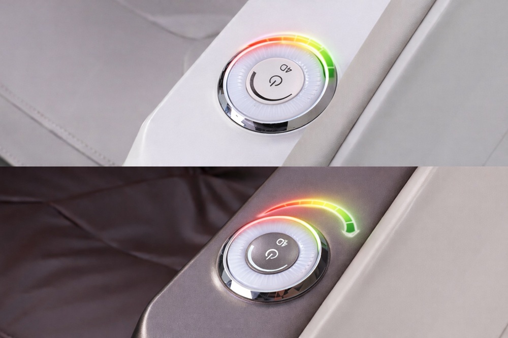 Bionwell iCare 4D masszázsfotel - karfa 4D erősségállító tekerőgomb