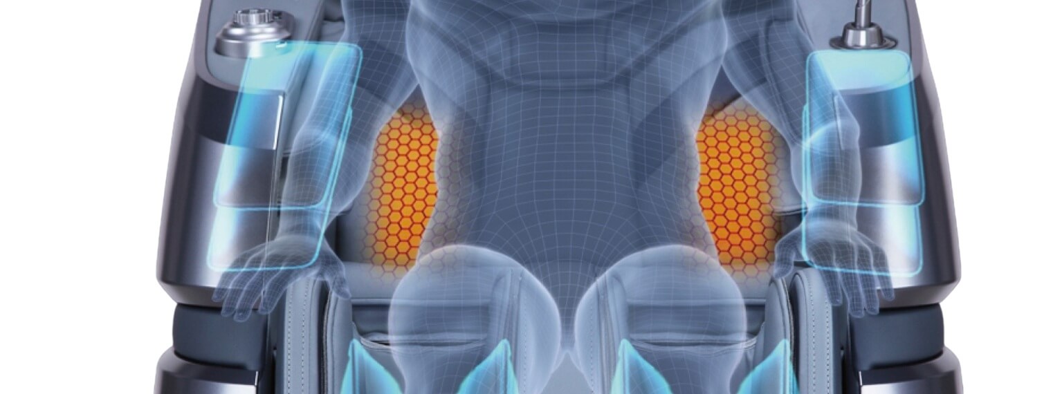Bionwell Balance DC. 4D+ masszázsfotel hátfűtés hőterápia