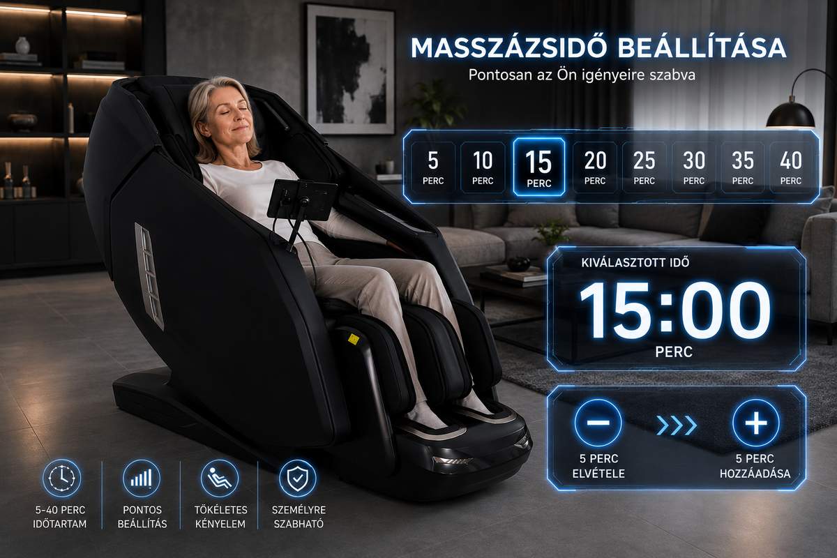 Bionwell Ultimate DC. Premium 5D masszázsfotel - állítható masszázsidő