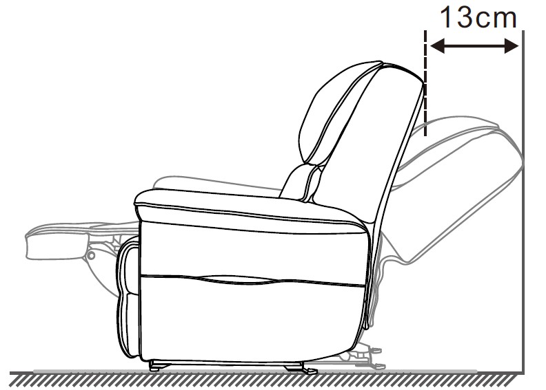 Bionwell Comfora 4D masszázsfotel - faltól való távolság 13 cm szükséges - helytakarékos