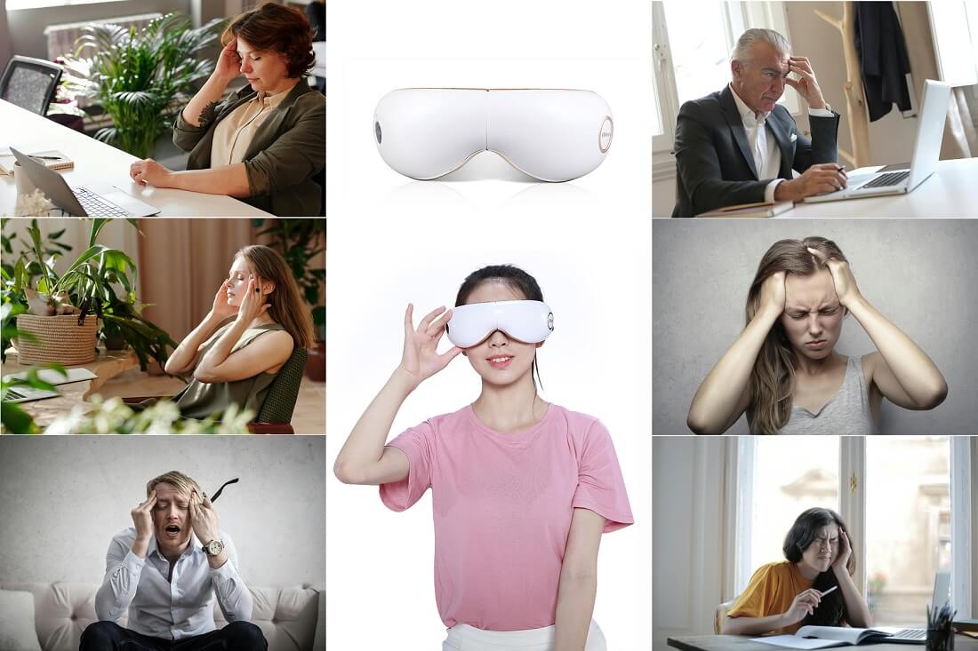 Bionwell EyeCare Deluxe szemmasszírozó - fejfájás, szemfájdalom, szemizomfájdalom, migrén, fáradtság, szemfáradtság, szemszárazság ellen